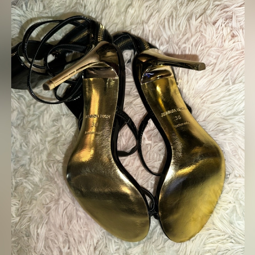 New JESSICA RICH Goddess Sandal in Black Size 38 - Picture 8 of 9